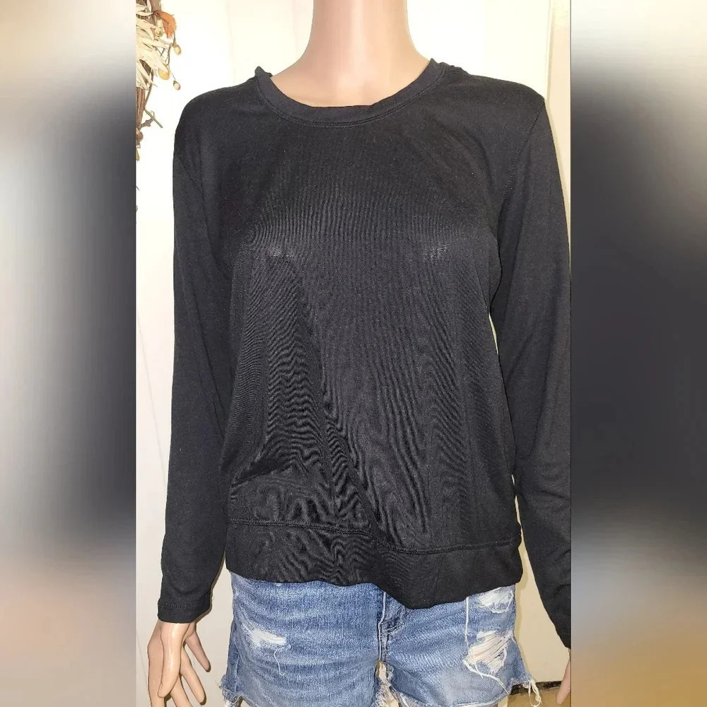 Old Navy Active Black Long Sleeve Athletic Top Sweatshirt Size M